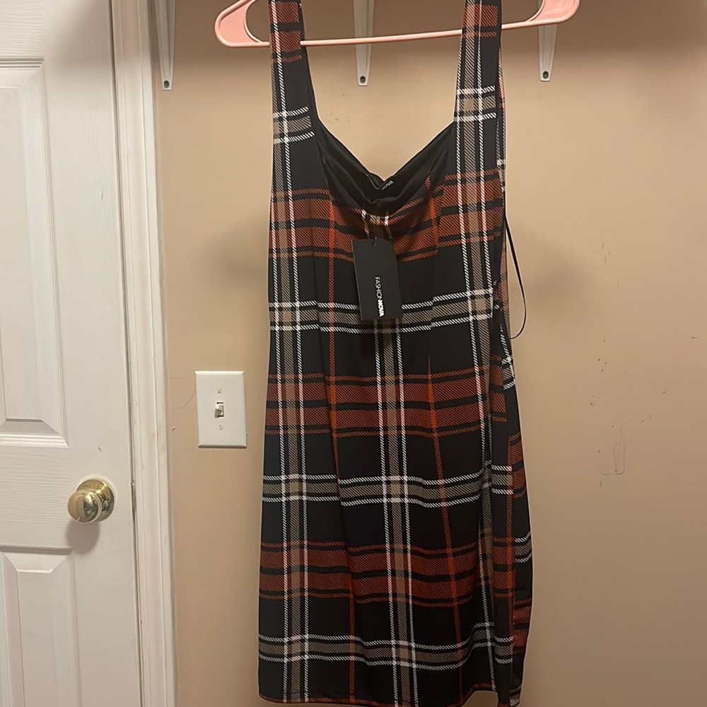 Getting things done mini dress plaid.